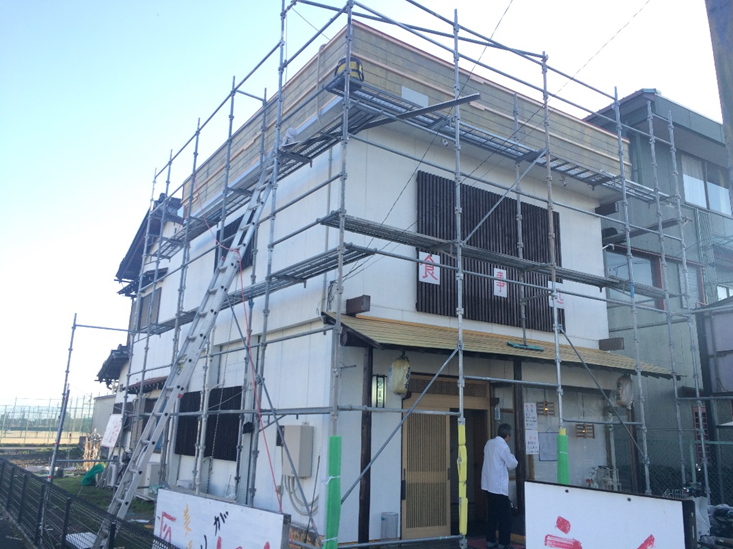 【リフォーム010】 　某店舗修繕リフォーム工事（外壁）（愛知県一宮市）